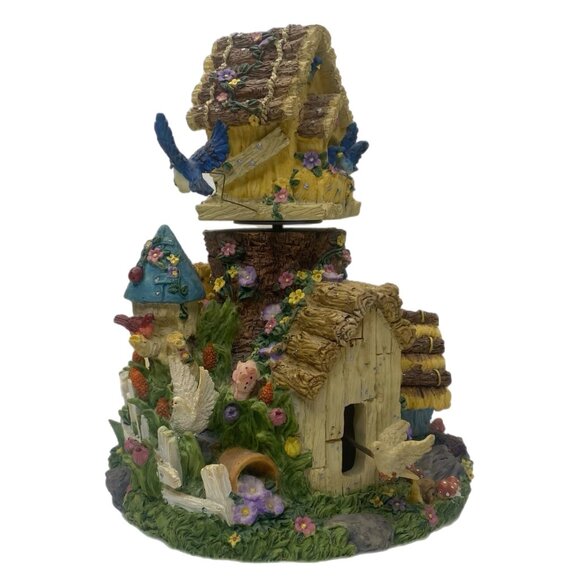 Vintage Music Box Plays "I Whistle a Happy Tune" Features Birds in a Tree House - Picture 2 of 15